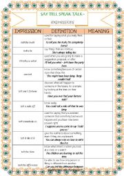 SAY, TELL, TALK, SPEAK - expressions - part 2