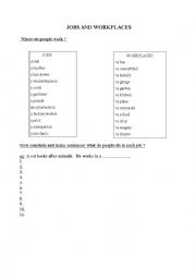 English Worksheet: jobs and workplace