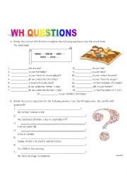 English Worksheet: WH QUESTIONS 