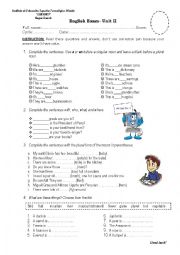 English Worksheet: ENGLISH EXAM