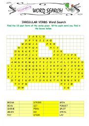English Worksheet: Irregular Verbs 7 Word Search