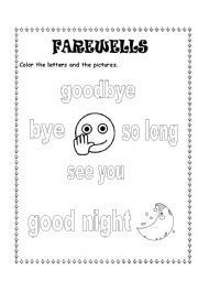 English Worksheet: FAREWELLS