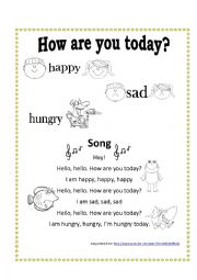 English Worksheet: HOW ARE YOU TODAY?