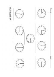 English Worksheet: what time is it?
