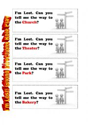 English Worksheet: Im Lost: Roleplay Cards