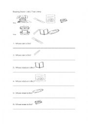 English Worksheet: whose