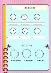 English Worksheet: What time is it
