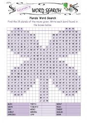 English Worksheet: Plurals Word Search 2