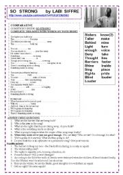 English Worksheet: (Something inside) So Strong