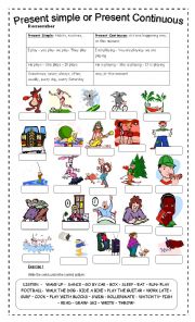 English Worksheet: Present Simple or Present Continuous