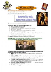 English Worksheet: WRITING .. MOVIE REVIEW