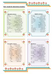 English Worksheet: past simple for elementary students.