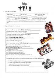 English Worksheet: help by the beatles