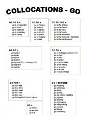 English Worksheet: Collocations with GO