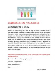English Worksheet: Composition/dialogue