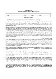 English Worksheet: Reading