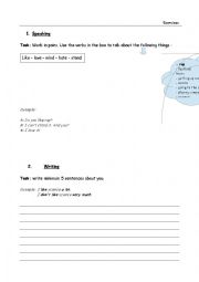 English Worksheet: Verbs expressing feelings