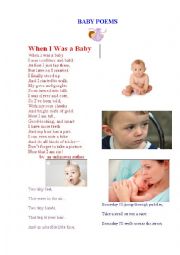 English Worksheet: BABY POEMS 