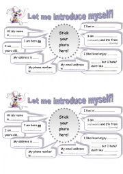 English Worksheet: Lets introduce yourself!