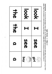 English Worksheet: Sight words for Early readers