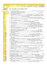 English Worksheet: Mixed Tenses A2