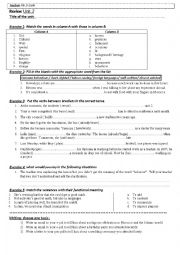 English Worksheet: Gateway to English Unit Two review