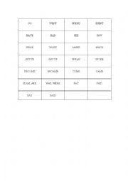 English Worksheet: irregular verbs games