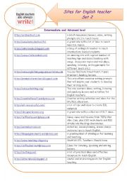 English Worksheet: sites for english teacher set 2