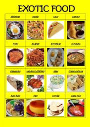 English Worksheet: exotic food