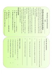 English Worksheet: Reading Comprehesion