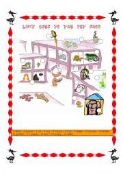 English Worksheet: LUCY GOES TO THE PET SHOP