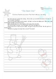 English Worksheet: snowman