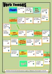 vb tenses boardgame