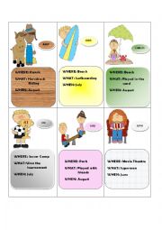 English Worksheet: No. 1 Speaking Game: How was your summer?