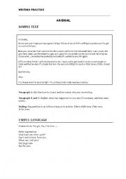 English Worksheet: Writing an email