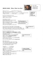 English Worksheet: Simple present song