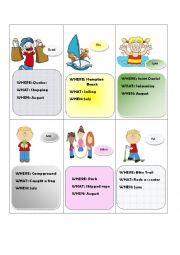 English Worksheet: No 3 Speaking Cards How was your summer? 