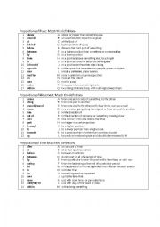 English Worksheet: Prepositions of Place: Match the definitions