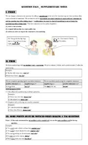 English Worksheet: question tags