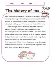 English Worksheet: The History of Tea