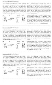 English Worksheet: Nocturnal animals