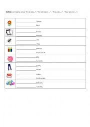 using pronouns/ verb be / a(an)