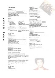 English Worksheet: THE LAZY SONG , BRUNO MARS