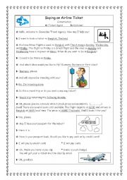 English Worksheet: Buying a plane ticket (part 1)