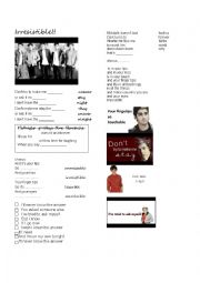 English Worksheet: one direction-irresistible