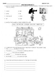 English Worksheet: TO BE past form test