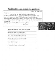 English Worksheet: Reading comprehension