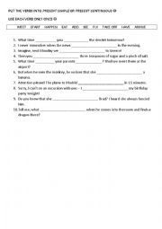 English Worksheet: Present Simple_Continuous