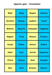 Antonyms Matching Cards - Intermediate