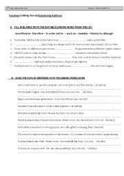 English Worksheet: Linking words activity